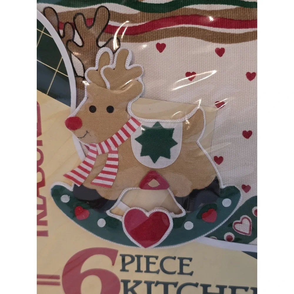 Vintage Country Treasures CHRISTMAS REINDEER 6 Piece Kitchen Gift Set NEW